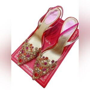 Authentic Rene Caovilla Multicolor Embellished Heels